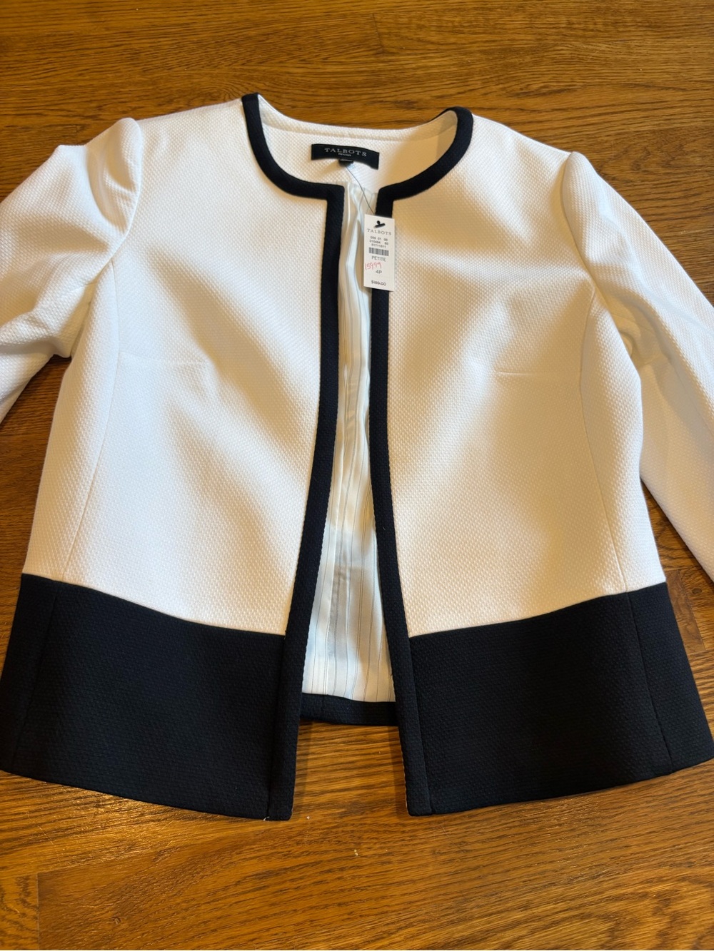 NWT Talbots Textured Color-block Jacket - Picture 3 of 14